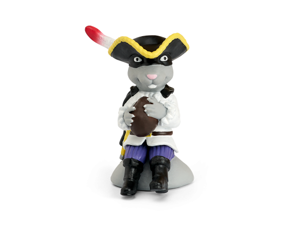 Hoerfigur Räuber Ratte mit schwarzer Maske und schwarzem Piratenhut mit roter Feder