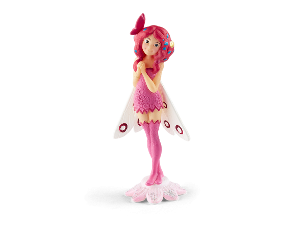 Hoerfigur Mia mit Elfenfluegeln, pinken Haaren, pinkem Kleid und pinken Struempfen