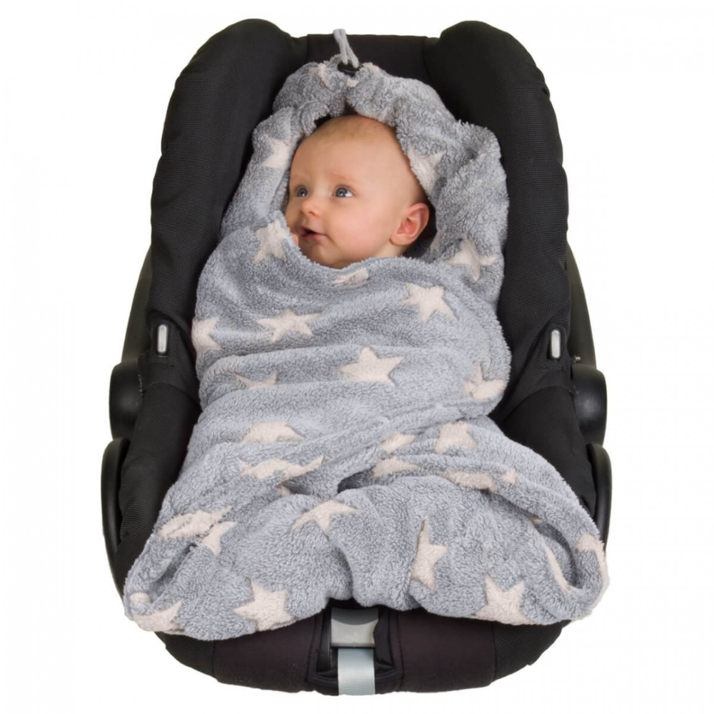 Einschlagdecke Baby Wendedecke für Kindersitz Maxi Cosi weinrote Sternchen Minky 