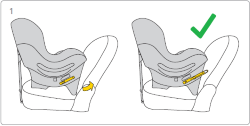 Den Reboard-Kindersitz korrekt positionieren