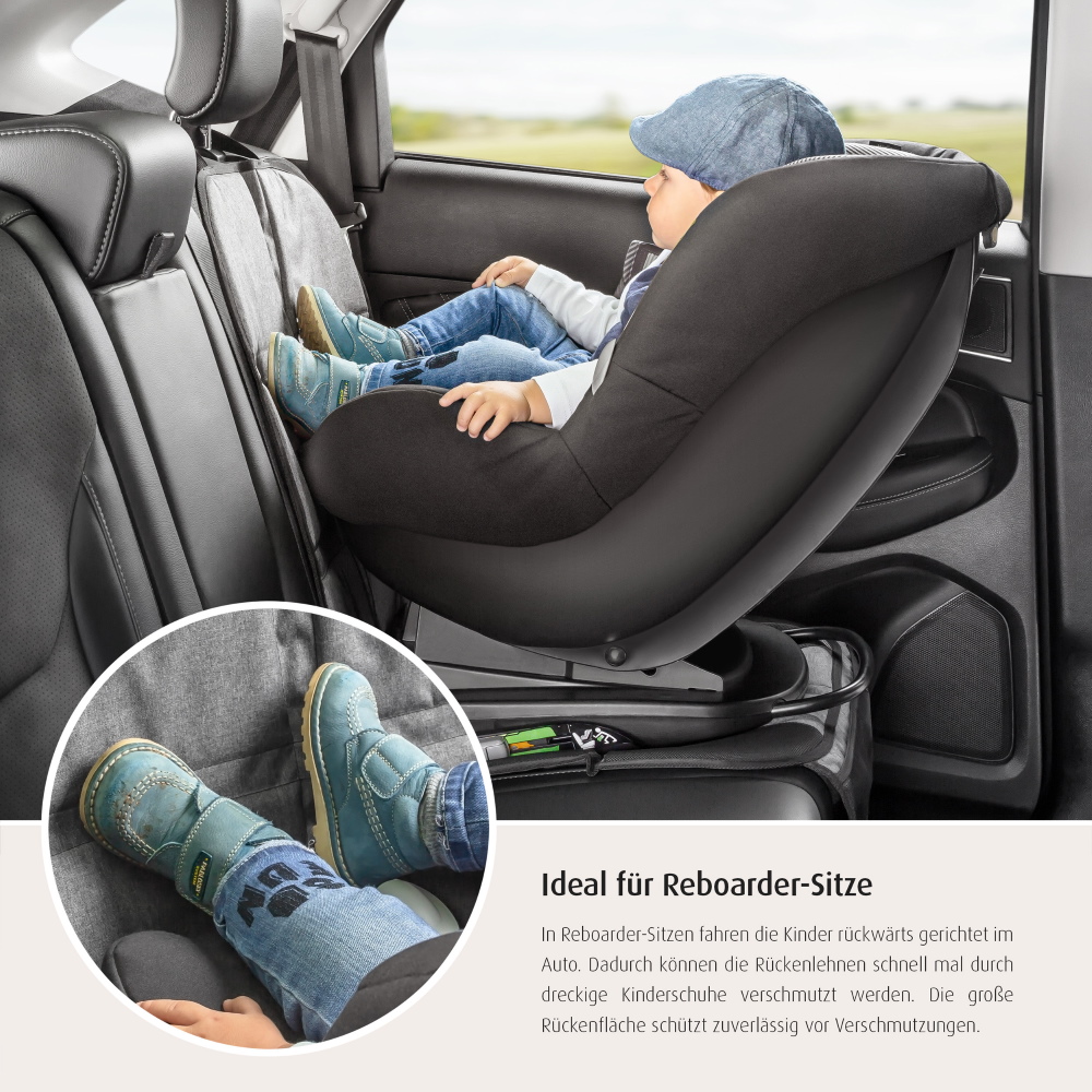 reer Kindersitz-Unterlage TravelKid Protect, rutschfeste Unterlage, ISOFIX  geeignet, für alle herkömmlichen Modelle, grau : : Baby