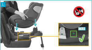 Reboard-Kindersitz Pearl 360 auf der FamilyFix 360 befestigen